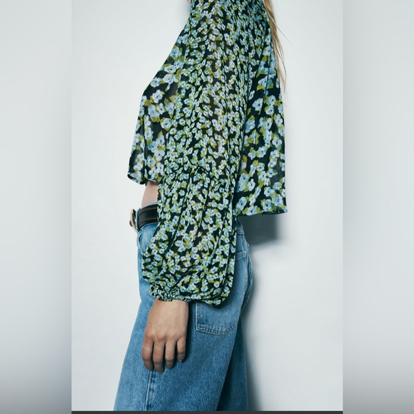 NWT ZARA FLORAL PRINT BLOUSE - Picture 5 of 8
